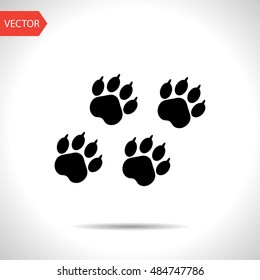 Animal paw traces vector flat icon