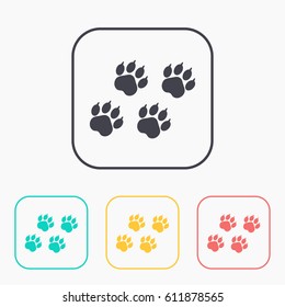 Animal paw traces vector flat icon