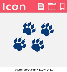 Animal paw traces vector flat icon