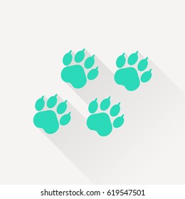 Animal paw traces vector flat icon