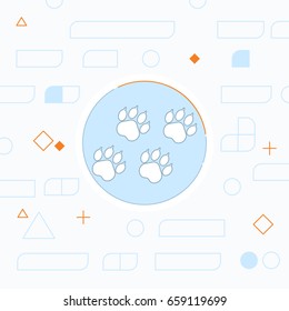 Animal paw traces vector flat icon