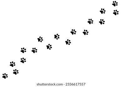 Animal Paw Track - Schwarze Vektorsymbole einzeln auf weißem Hintergrund