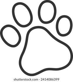 Animal Paw Track Lined Vector Illustration