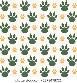 Animal paw trendy beautiful colorful repeating seamless pattern vector illustration background