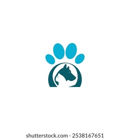Diseño de la silueta de la Plantilla del logotipo del Vector de la pata animal