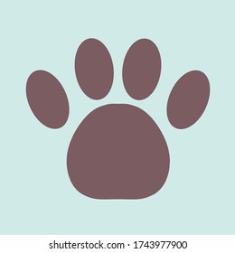 Animal paw vector in pastel color