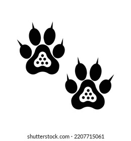 Animal paw walk footprints icon | Black Vector illustration |