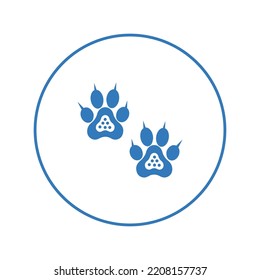 Animal Paw Walk Footprints Icon | Circle Version Icon |