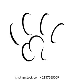 Animal pawprints. Sketch footprints of a rabbit, bunny, cat or dog. Vector illustration isolated in white background