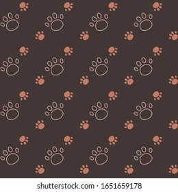 Animal paws  seamless pattern. Vector design.