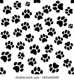 Animal Paws Seamless Pattern Vector Drawing Stock Vector (Royalty Free ...