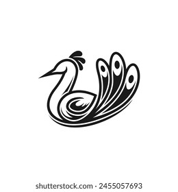  Animal peacock logo design vector