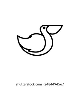 Animal Pelican Line modern creative design template vector