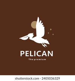 animal pelican natural logo vector icon silhouette retro hipster