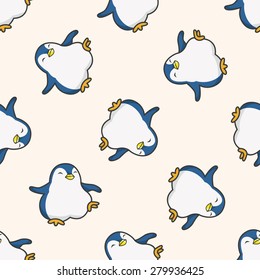 animal pengiun cartoon , cartoon seamless pattern background