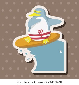 animal pengiun summer cartoon theme elements