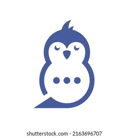 Animal Penguin Cute Chat Logo Design