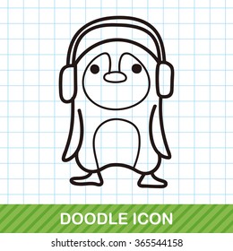 animal penguin doodle