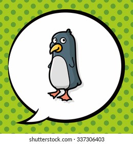 animal penguin doodle, speech bubble