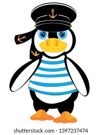 Animal penguin in form of the sailor