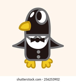 animal penguin worker cartoon theme elements