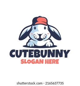 Animal pet bunny rabbit cute cartoon logo