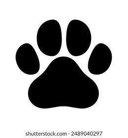 animal pet cat dog paw print silueta Ilustración vectorial logo icon. Huella animal de dibujos animados