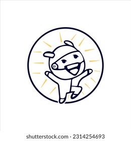 Animal pet circle logo vector design