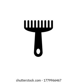 Animal Pet Comb, Puppy Dog Grooming. Flat Vector Icon illustration. Simple black symbol on white background. Animal Pet Comb, Puppy Dog Grooming sign design template for web and mobile UI element