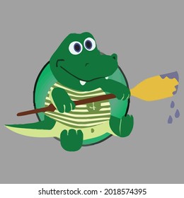 animal pet crocodile colorblock design vector illustration for use in design and print poster canvas
