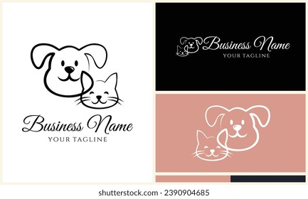 plantilla de logotipo lindo para mascotas de animales