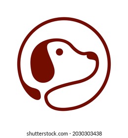 Animal pet dog cute circle logo icon symbol deign 