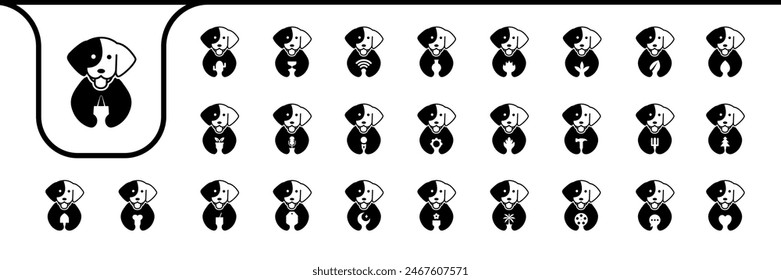 animal pet dog cute icon vector designs