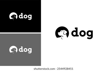 Logotipo animal de la cabeza del perro del animal doméstico para el diseño veterinario