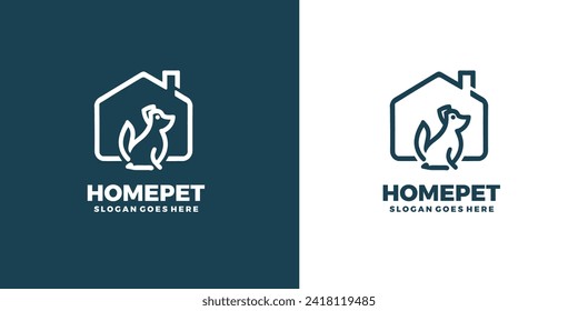 animal pet and home logo vector illustration.