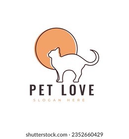 animal pet love mammal adopt doggy kitty friendly logo design vector graphic illustration