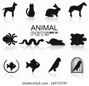 animal pet silhouette set / pictogram / vector illustration eps 10