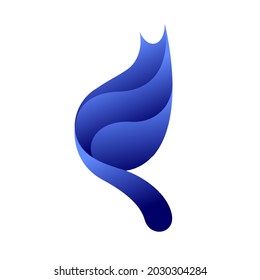 Animal pet water blue cat logo icon symbol design 