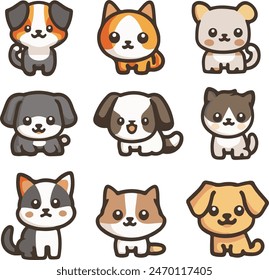 Animal Pet mundo familia icono y Vector