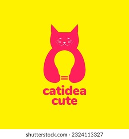 animales de compañía gatos luz de las ideas diseño de logotipo moderno vector