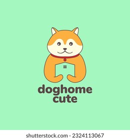 animal pets dog akita inu home mascot modern logo design vector