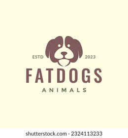 animal pets dog beagle head hipster vintage simple mascot logo design vector