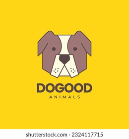 animal pets dog bulldog head mascot polygonal modern logo design vector