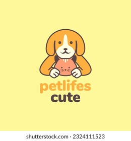 animal pets dog and cat friends mascot cartoon colorful logo design vector