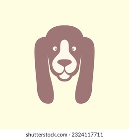 animal pets dog coonhound head mascot cartoon cute simple logo design vector