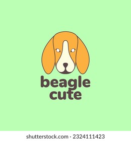 animal pets dog head beagle mascot cartoon cute logo design vector