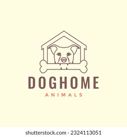 animal pets dog jack russel terrier bones home pet shop lines art simple circle logo design vector