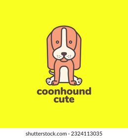 animal pets dog puppy coon hound cute mascot cartoon logo design vector