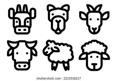 Animal and pets line icons set. Thin line icons set. Simple vector icons eps10