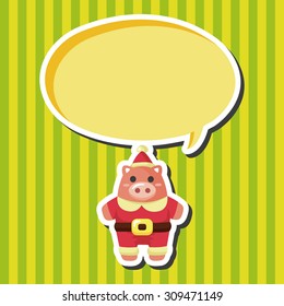 animal pig cartoon christmas style theme elements